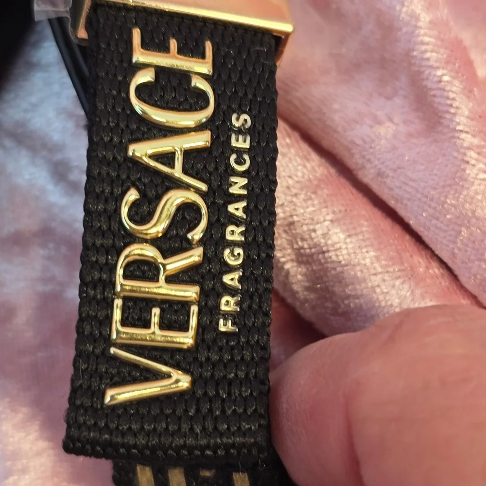 Versace Fragrances Black Gold Greek Key Cosmetic Pouch Toiletry Travel Bag